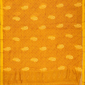 Mustard  Handwoven Banarasi Georgette Silk Saree Printed With Floral Motifs