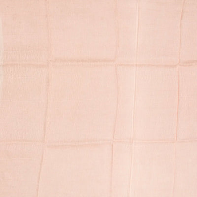 Baby Pink Handwoven Linen Saree Printed With Floral Motifs