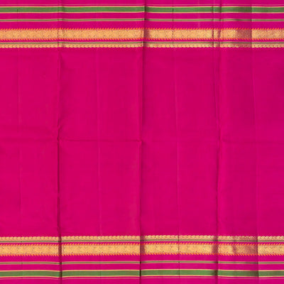 Sea Green Handloom Kanchipuram Korvai Silk Saree With Annam Buttas