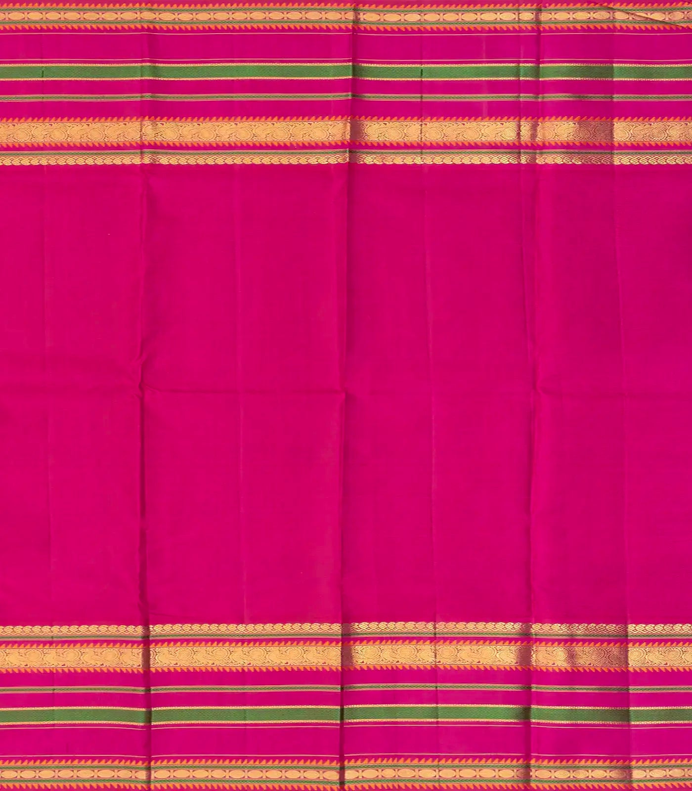 Sea Green Handloom Kanchipuram Korvai Silk Saree With Annam Buttas