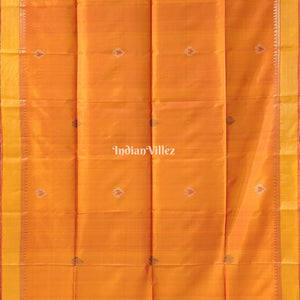 Mustard Orange Rani Handwoven Bishnupuri Silk Saree