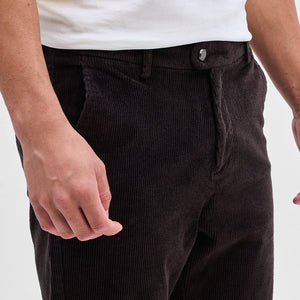 Dark Brown Corduroy Slim Fit Trousers