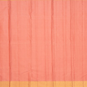 Yellow Handloom Kanchipuram Korvai Silk Saree With Meena Floral Motifs