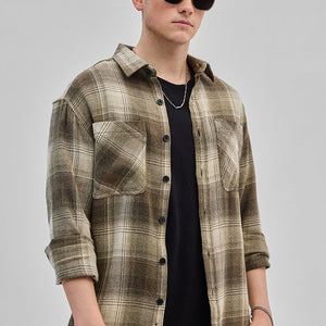 Brown Double Pocket Flannel Overshirt