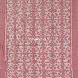 Blush Pink White Sambalpuri Cotton Saree