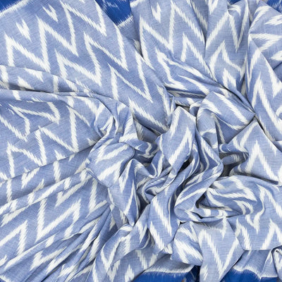 Light Blue Handloom Orissa Cotton Saree With Blue Border