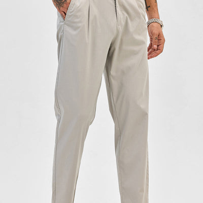 Cream Slim Fit Trousers