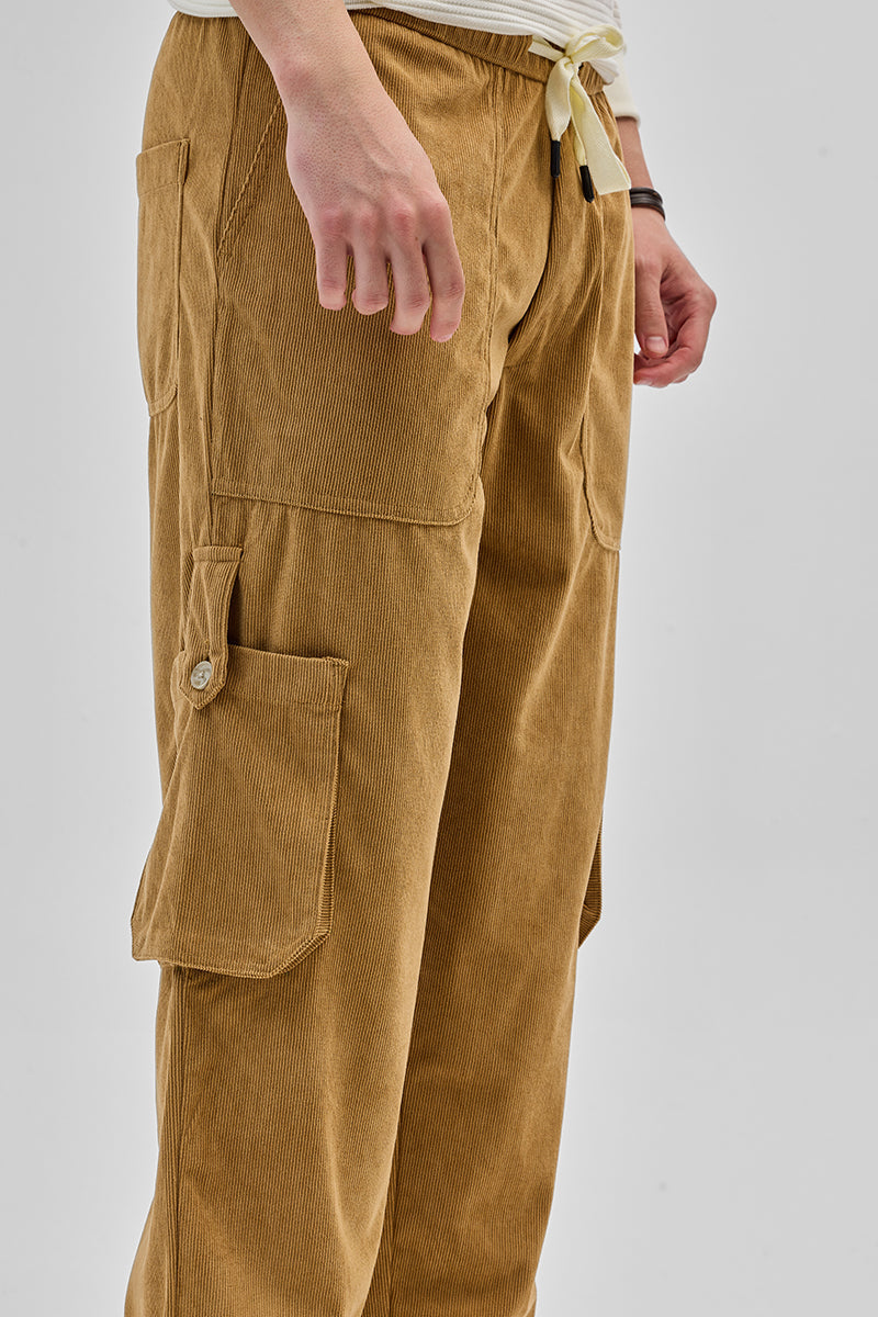 Light Brown Baggy Fit Cargo Pants