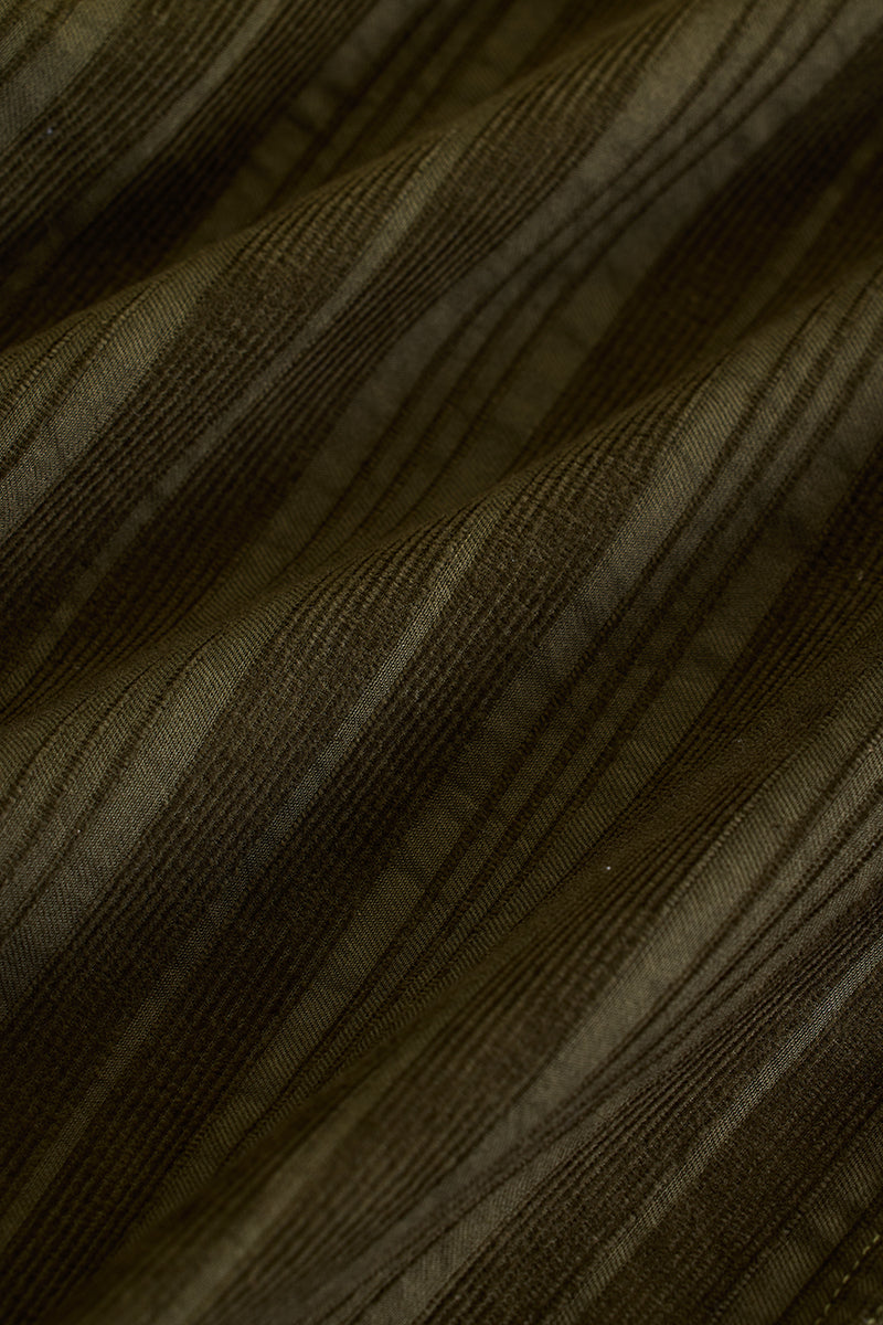 Olive Corduroy Slim Fit Shirt