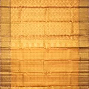 Peach Handloom Kanchipuram Tissue Silk Saree With Floral Motifs