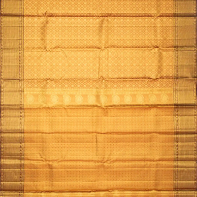 Peach Handloom Kanchipuram Tissue Silk Saree With Floral Motifs