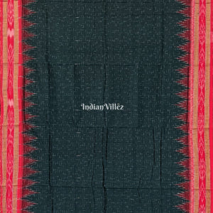 Bottle Green Maniabandha Odisha Ikat Cotton Saree