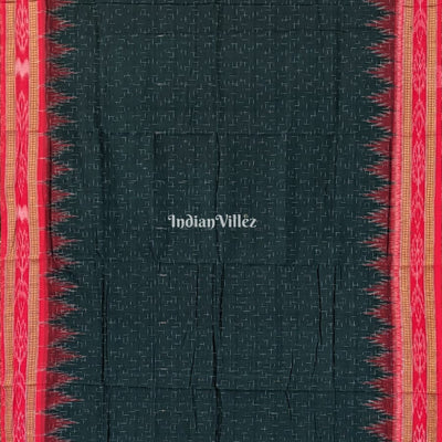 Bottle Green Maniabandha Odisha Ikat Cotton Saree