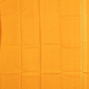 Mustard Handloom Kanchipuram Silk Saree With Zari Stripes