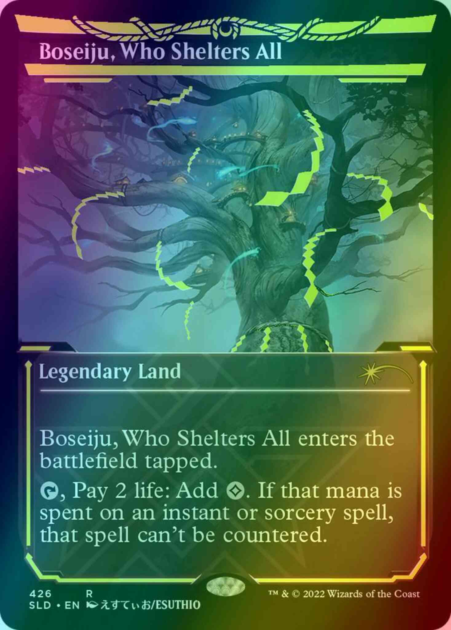 Boseiju, Who Shelters All [0426] [Neon Ink Showcase] [Showcase: Neon Dynasty] [Secret Lair Drop] [Foil]