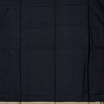 Black Handloom Banarasi Silk Saree With Floral Buttas