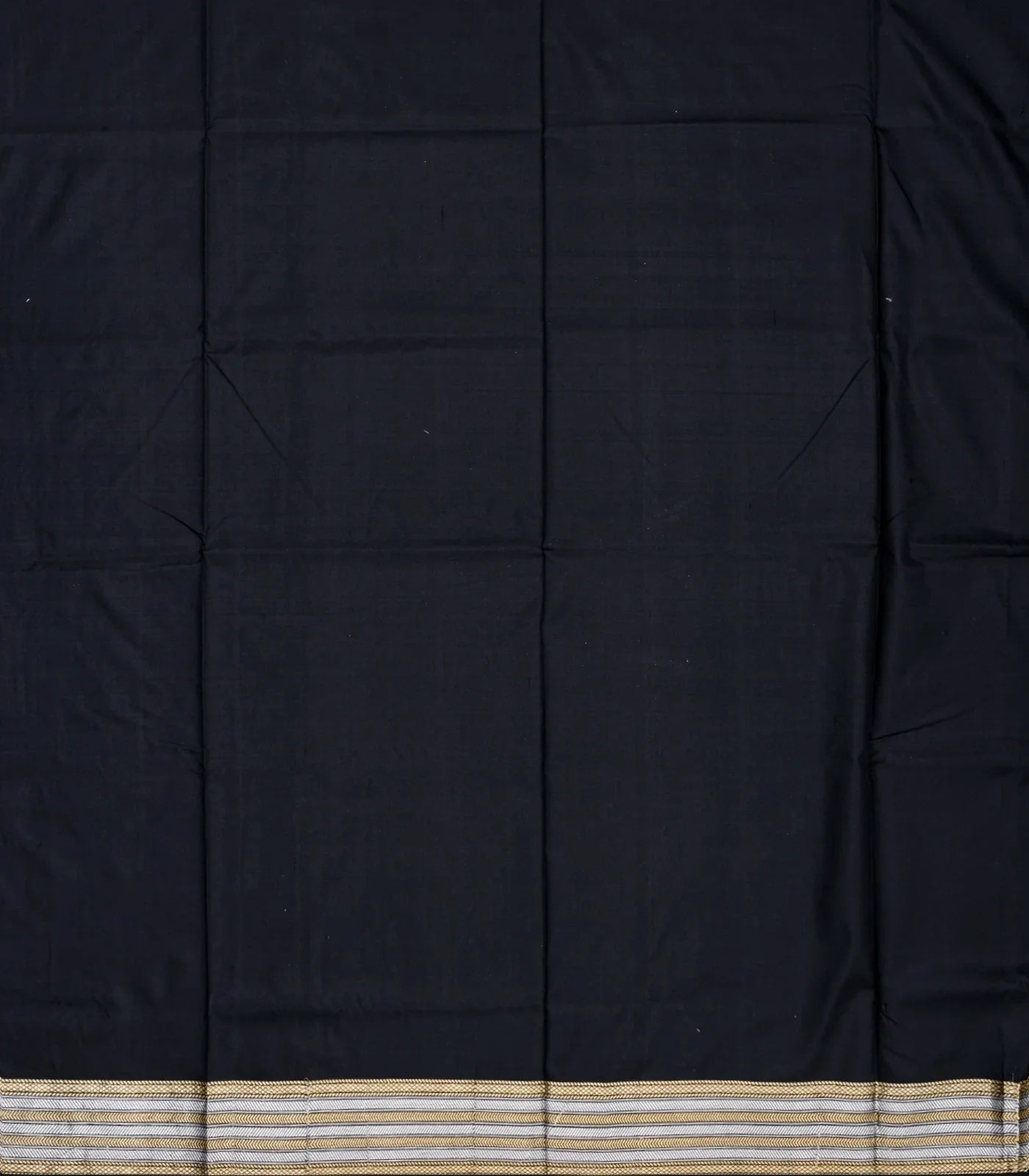 Black Handloom Banarasi Silk Saree With Floral Buttas