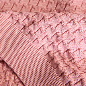 Light Pink Zipper Knitted Polo T-Shirt