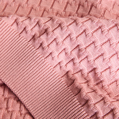 Light Pink Zipper Knitted Polo T-Shirt
