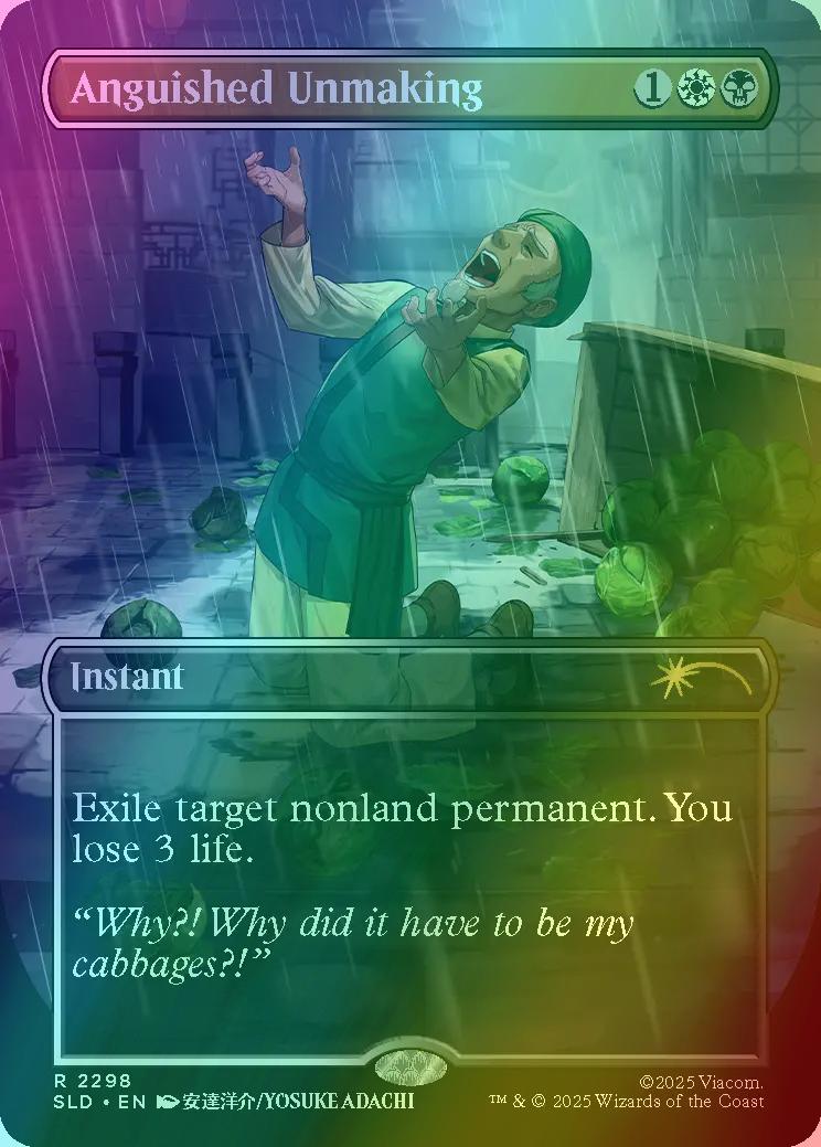Anguished Unmaking [2298] [Borderless] [My cabbages!] [Secret Lair Drop] [Foil]