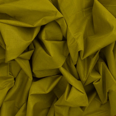 Olive Green Handloom Venkatagiri Cotton Saree With Contrast Border