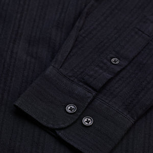 Black Slim Fit Stripes Shirt