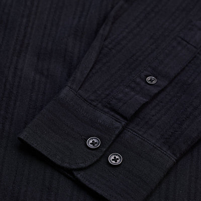 Black Slim Fit Stripes Shirt