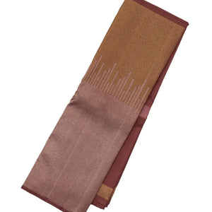 Chestnut Pink Handloom Kanchipuram Silk Saree With Square Buttas