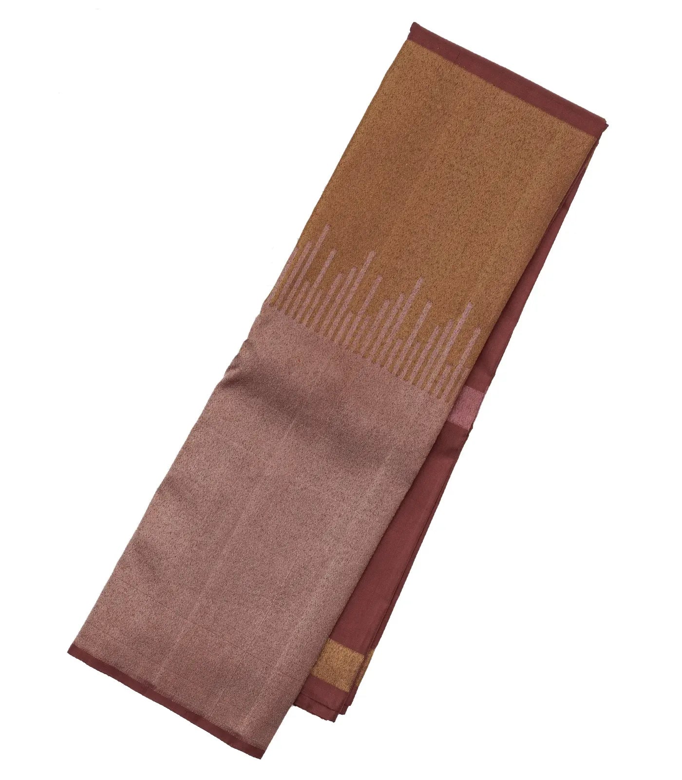 Chestnut Pink Handloom Kanchipuram Silk Saree With Square Buttas