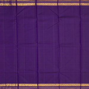 Light Peach Handloom Kanchipuram Korvai Silk Saree With Violet Border
