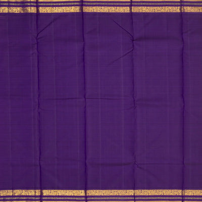 Light Peach Handloom Kanchipuram Korvai Silk Saree With Violet Border