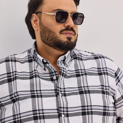 White Checks Regular Fit Shirt