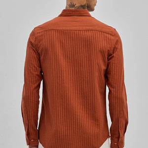 Rust Stripes Slim Fit Shirt