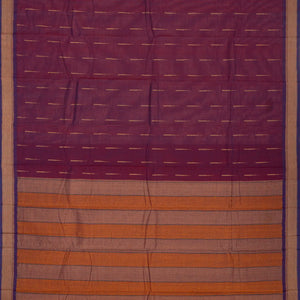 Magenta Handloom Kanchi Cotton Saree With Raindrop Buttas