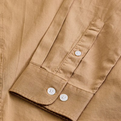Light Brown Slim Fit Mandarin Shirt