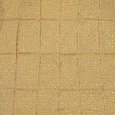 Taupe Woven Organza Saree With Floral Print & Embroidery