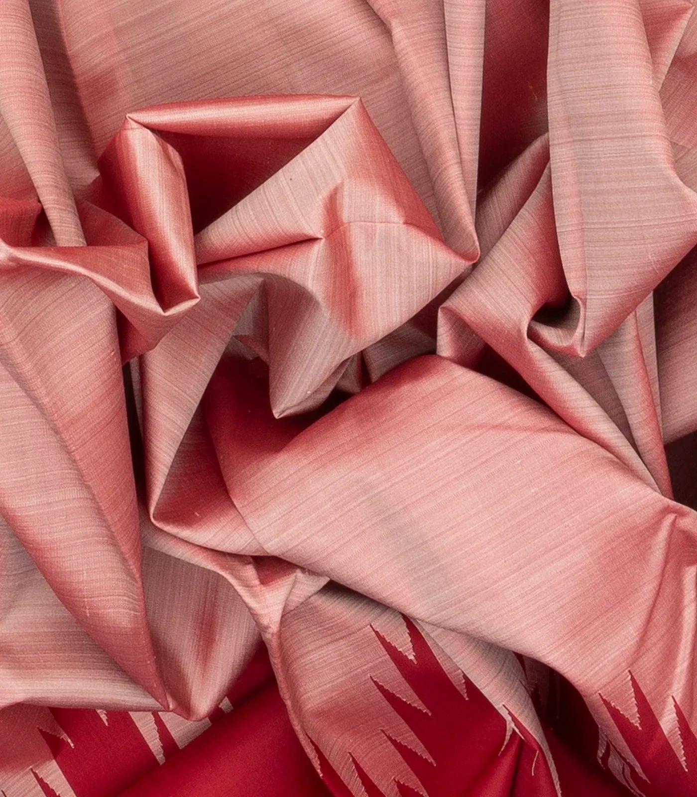 Dusty Pink Handloom Kanchipuram Korvai Silk Saree With Temple Border