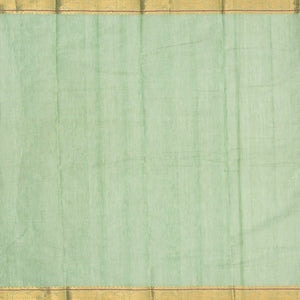 Shadow Green Handloom Kanchi Cotton Saree With Checks & Diamond Motifs