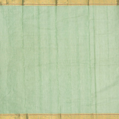 Shadow Green Handloom Kanchi Cotton Saree With Checks & Diamond Motifs