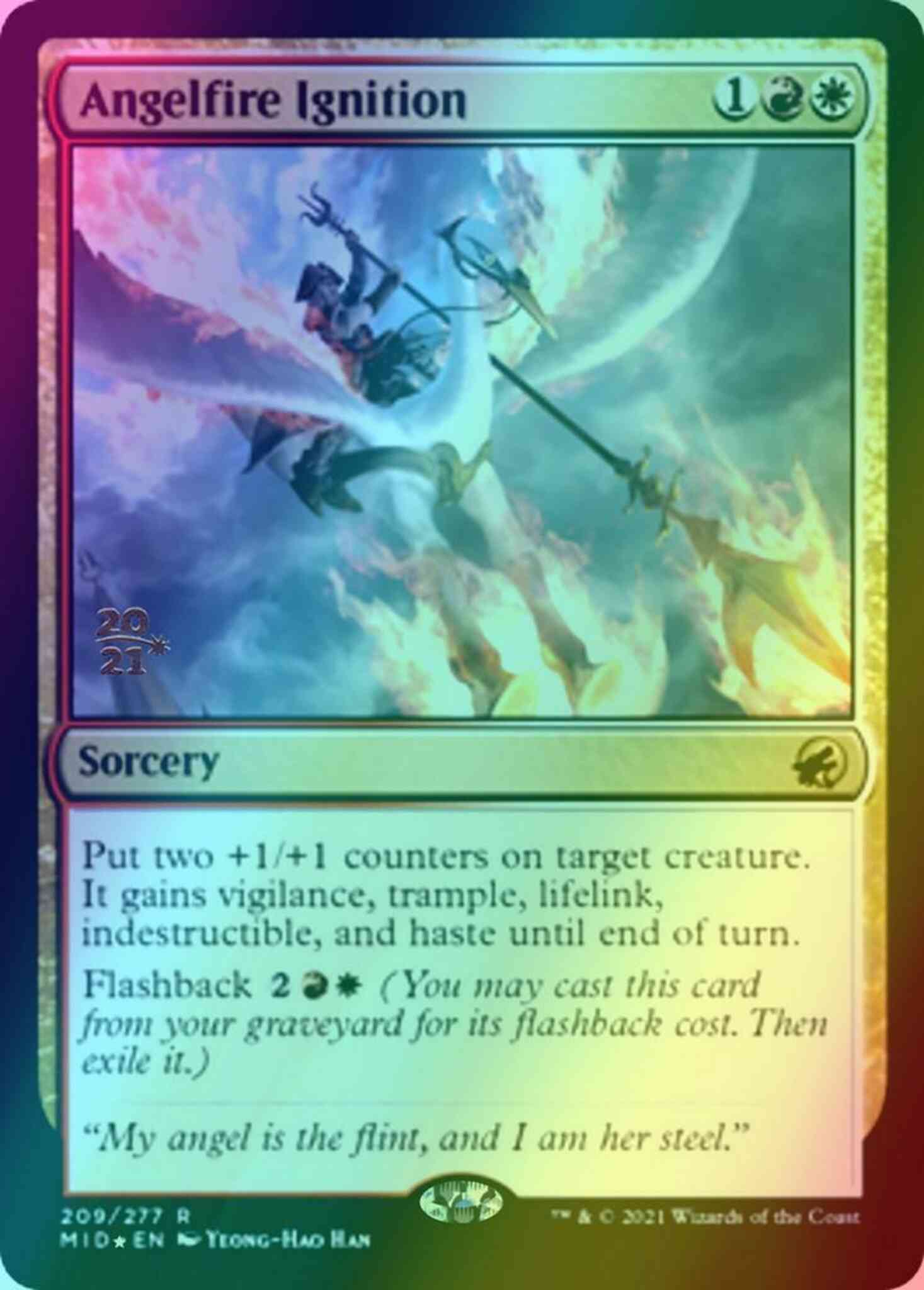 Angelfire Ignition [Prerelease] [209s] [Innistrad: Midnight Hunt Promos] [Foil]