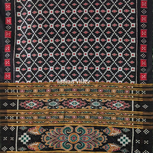 Black Red Pasapali Border Designer Contemporary Silk Saree