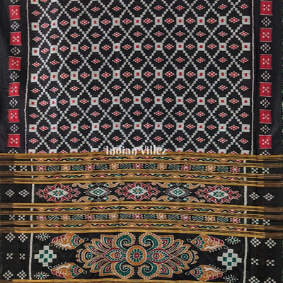 Black Red Pasapali Border Designer Contemporary Silk Saree