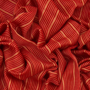 Orange Tussar Silk Saree With Stripes  -Orange