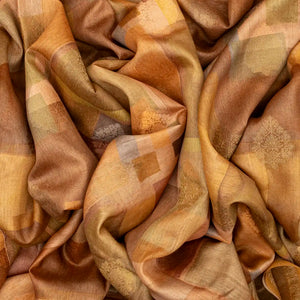 Beige Handloom Tussar Silk Saree Printed With Multi Colour Checks