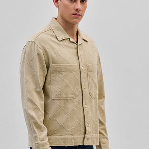 Beige Geometric Overshirt