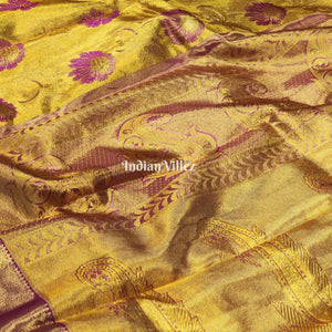 Gold Kanchipuram Tissue Silk Saree