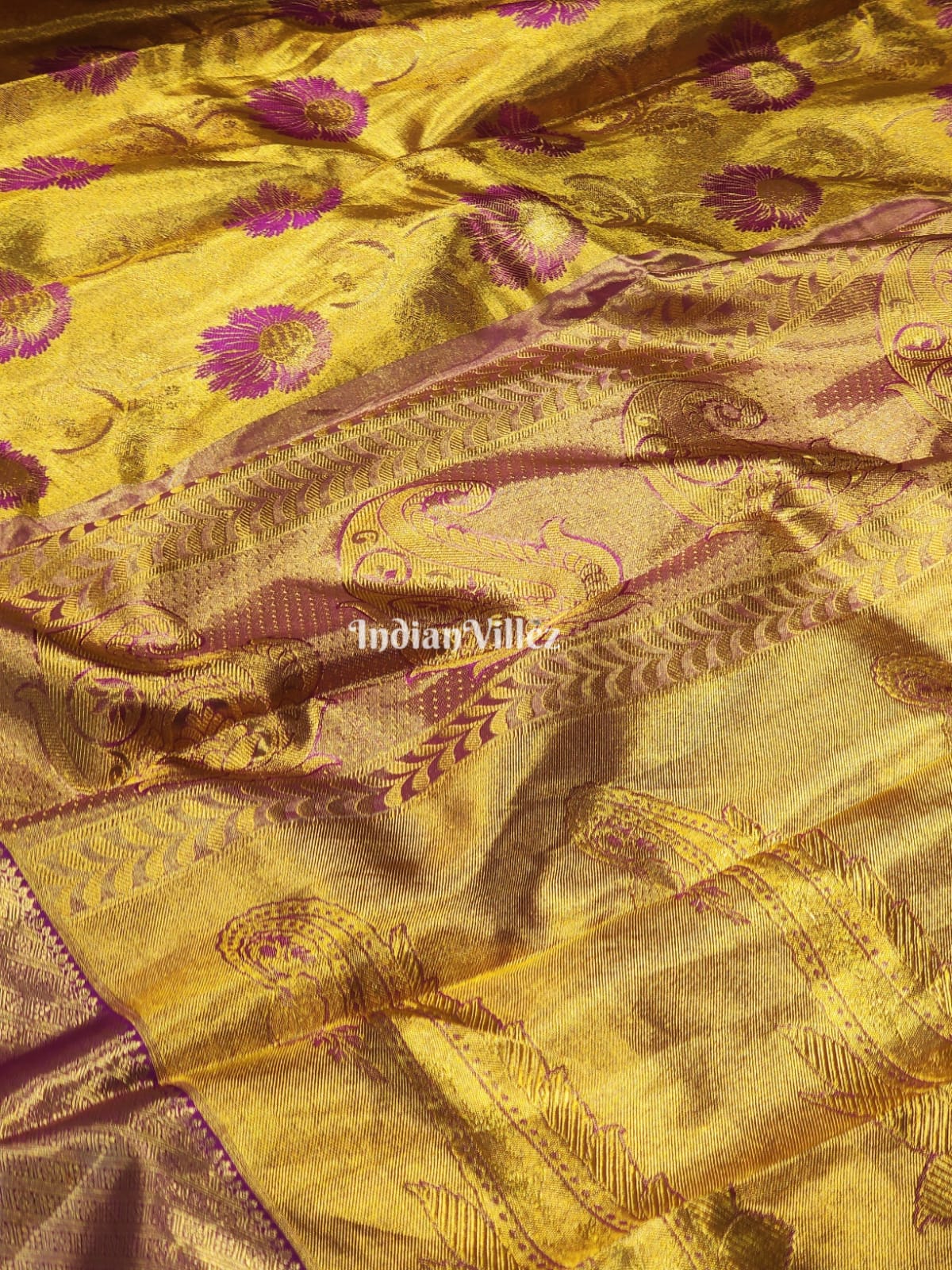 Gold Kanchipuram Tissue Silk Saree