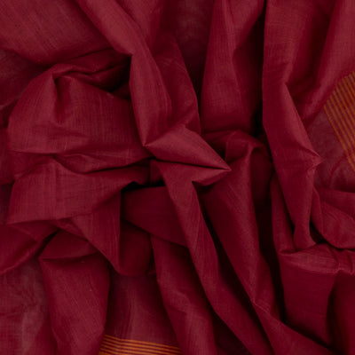 Crimson Handloom Rasipuram Cotton Saree With Contrast Border