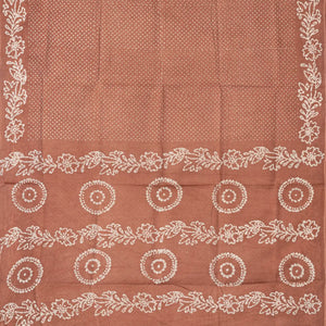Beige Sungudi Cotton Saree With Tie & Dye Floral Motifs