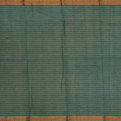 Green Handloom Chettinad Cotton Saree With Checks